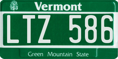 VT license plate LTZ586