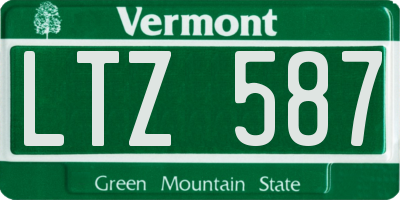 VT license plate LTZ587