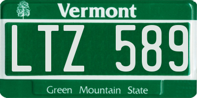 VT license plate LTZ589