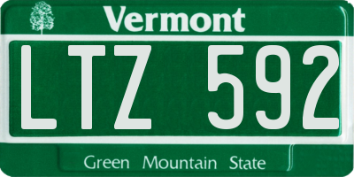 VT license plate LTZ592