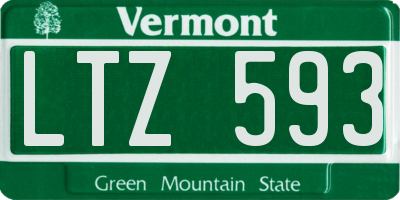 VT license plate LTZ593