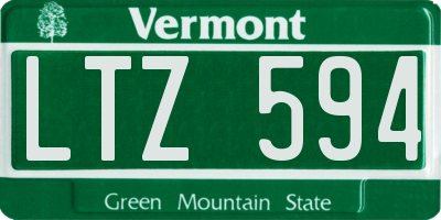 VT license plate LTZ594