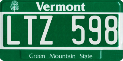 VT license plate LTZ598