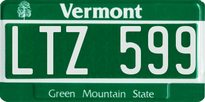 VT license plate LTZ599