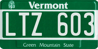 VT license plate LTZ603