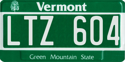 VT license plate LTZ604