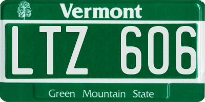 VT license plate LTZ606