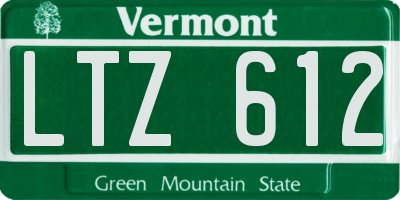 VT license plate LTZ612