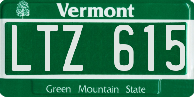VT license plate LTZ615