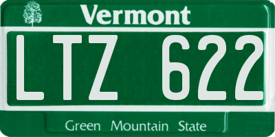 VT license plate LTZ622