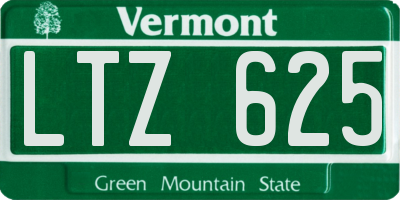 VT license plate LTZ625