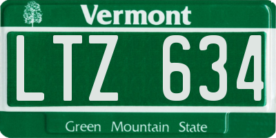 VT license plate LTZ634