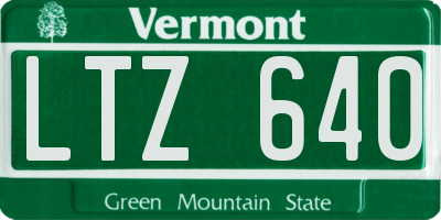 VT license plate LTZ640