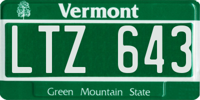 VT license plate LTZ643