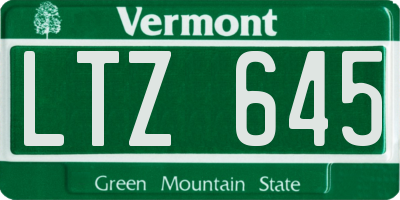 VT license plate LTZ645