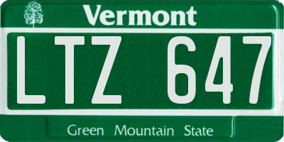 VT license plate LTZ647