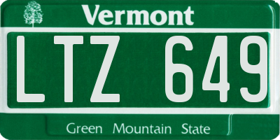 VT license plate LTZ649