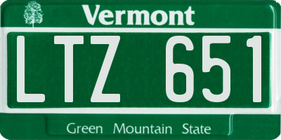 VT license plate LTZ651