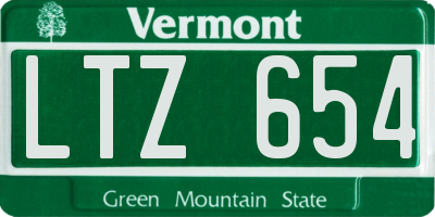 VT license plate LTZ654