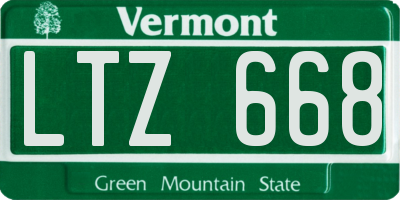 VT license plate LTZ668