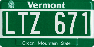 VT license plate LTZ671