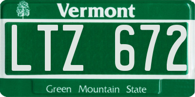 VT license plate LTZ672