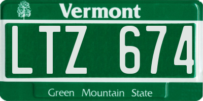 VT license plate LTZ674