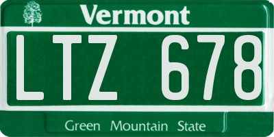 VT license plate LTZ678