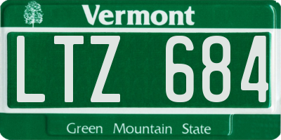 VT license plate LTZ684