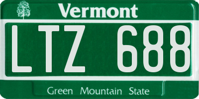 VT license plate LTZ688