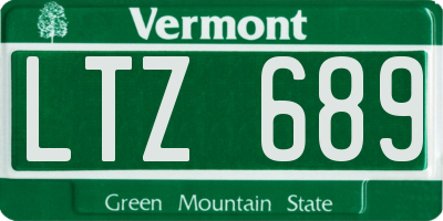 VT license plate LTZ689