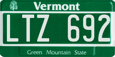 VT license plate LTZ692