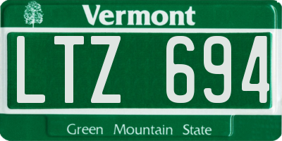 VT license plate LTZ694
