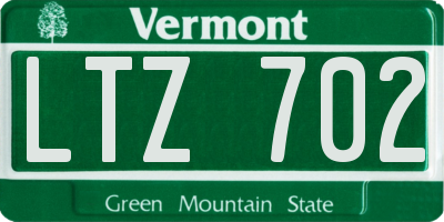 VT license plate LTZ702