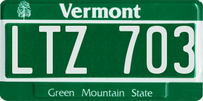 VT license plate LTZ703