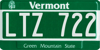 VT license plate LTZ722