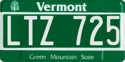 VT license plate LTZ725