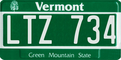 VT license plate LTZ734
