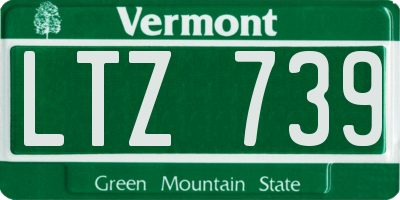 VT license plate LTZ739