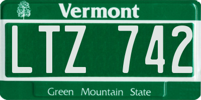 VT license plate LTZ742