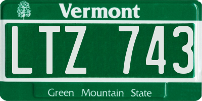 VT license plate LTZ743