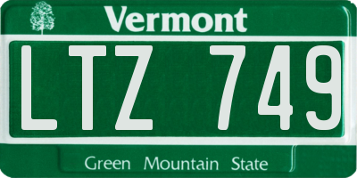 VT license plate LTZ749