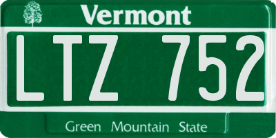 VT license plate LTZ752