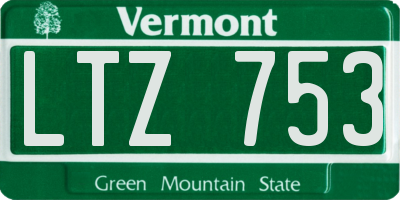 VT license plate LTZ753