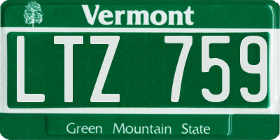VT license plate LTZ759