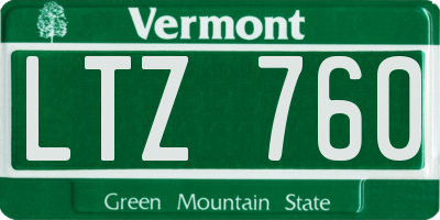 VT license plate LTZ760