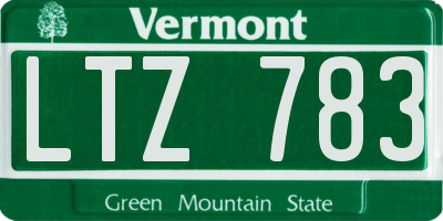 VT license plate LTZ783