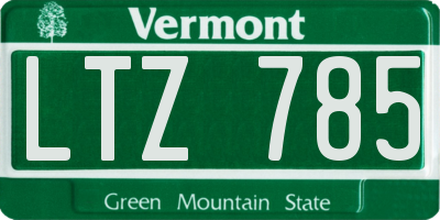 VT license plate LTZ785