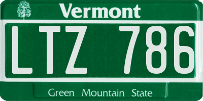 VT license plate LTZ786