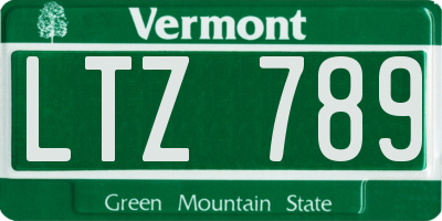 VT license plate LTZ789